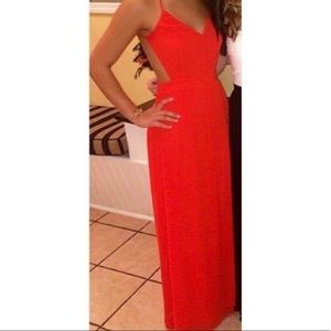 Lulu’s Red Backless Maxi Dress